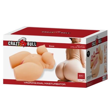 3 Boyutlu İki İşlevli Büyük Kalçalı Yarım Vücut Anal Vajinal Silikon Seksi Manken - Grace - BDM1476