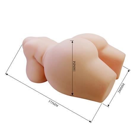 3 Boyutlu İki İşlevli Büyük Kalçalı Yarım Vücut Anal Vajinal Silikon Seksi Manken - Grace - BDM1476