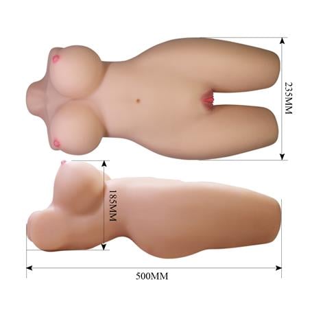 3 Boyutlu İki İşlevli Yarım Vücut Anal Vajinal Silikon Seksi Manken - Mia - BDM1482