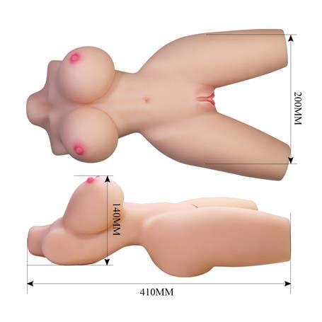 3 Boyutlu İki İşlevli Yarım Vücut Anal Vajinal Silikon Seksi Manken - Lily - BDM1478