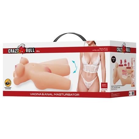 3 Boyutlu İki İşlevli Yarım Vücut Anal Vajinal Silikon Seksi Manken - Mia - BDM1482