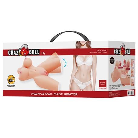 3 Boyutlu İki İşlevli Yarım Vücut Anal Vajinal Silikon Seksi Manken - Lily - BDM1478