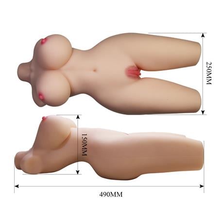 3 Boyutlu İki İşlevli Yarım Vücut Anal Vajinal Silikon Seksi Manken - Tiffany - BDM1483