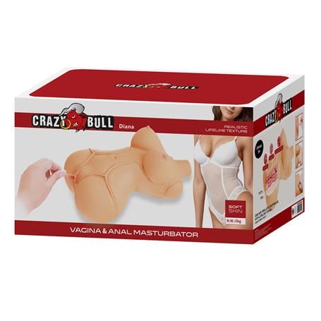 3 Boyutlu İki İşlevli Yarım Vücut Anal Vajinal Silikon Seksi Manken - Diana - BDM1474