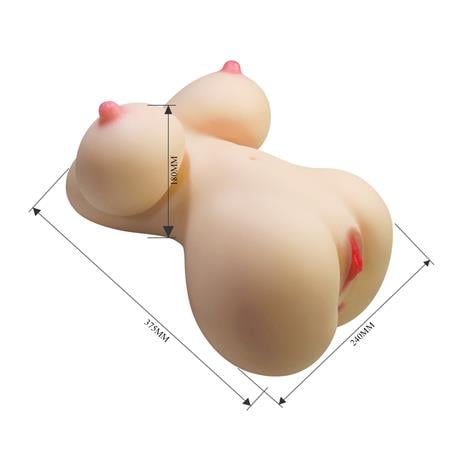 3 Boyutlu İki İşlevli Yarım Vücut Anal Vajinal Silikon Seksi Manken - Fiona - BDM1475