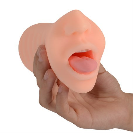 3 Boyutlu Suni Oral Mastürbatör - Pink Tongue - BDM6031