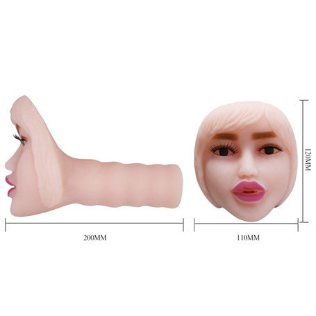 3 Boyutlu Gerçekçi Yüz Şeklinde Titreşimli Oral Mastürbatör - BDM9183