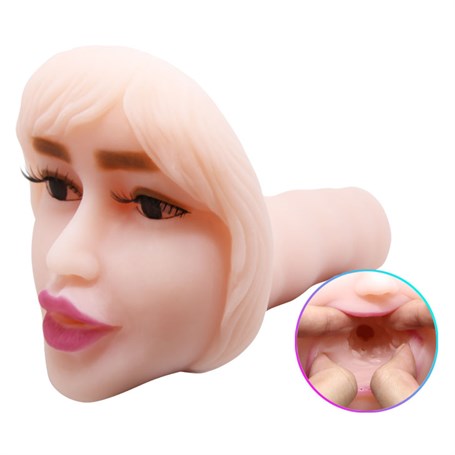 3 Boyutlu Gerçekçi Yüz Şeklinde Titreşimli Oral Mastürbatör - BDM9183