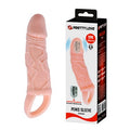 13,5 cm 3 cm Dolgu Uzatmalı Titreşimli Penis Kılıfı Prezervatif Vibratör - B1190