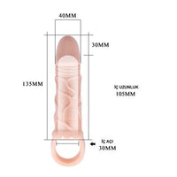 3 cm Dolgu Uzatmalı Titreşimli Penis Kılıfı Prezervatif Vibratör - B1190