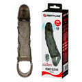 3 cm Dolgu Uzatmalı Titreşimli Zenci Penis Kılıfı Prezervatif Vibratör - BDM2616