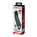 3 cm Dolgu Uzatmalı Titreşimli Zenci Penis Kılıfı Prezervatif Vibratör - BDM2616