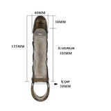 3 cm Dolgu Uzatmalı Titreşimli Zenci Penis Kılıfı Prezervatif Vibratör - BDM2616