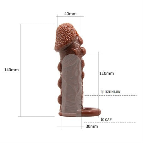 3 cm Uzatmalı Damarlı Penis Kılıfı - BDM1612