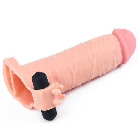 16,5 cm 3 cm Uzatmalı Realistik Titreşimli Penis Kılıfı XTender - LV1061F