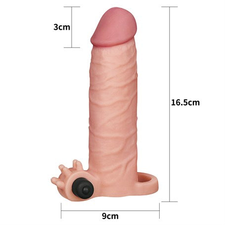 16,5 cm 3 cm Uzatmalı Realistik Titreşimli Penis Kılıfı XTender - LV1061F