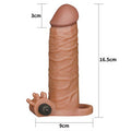 16,5 cm 3 cm Uzatmalı Realistik Titreşimli Penis Kılıfı Melez XTender - LV1061B
