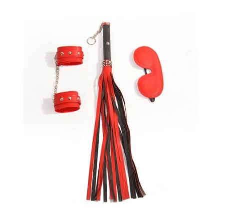 3 Parçadan Oluşan Mükemmel Fetiş Koleksiyon Set Kırmızı - BDMF003K