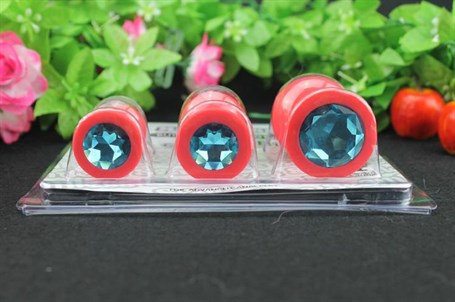 3 Parçalı Mücevherli Anal Plug Seti - BDM009K