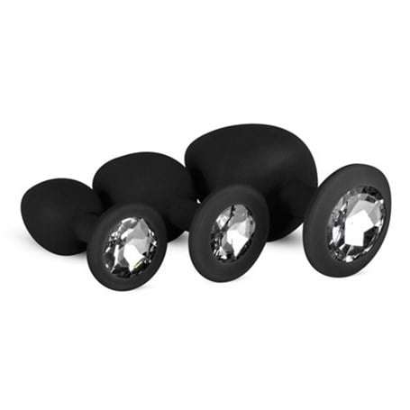 3 Parçalı Mücevherli Anal Plug Seti - BDM009S