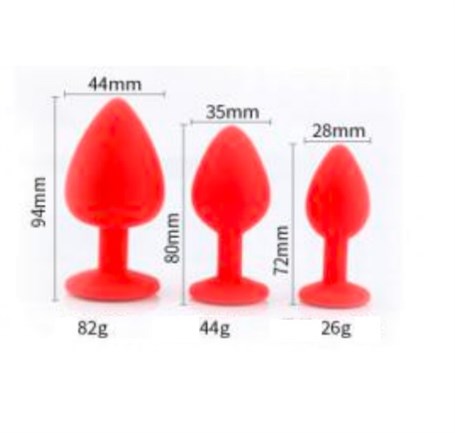 3 Parçalı Mücevherli Anal Plug Seti - BDM009K