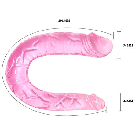 30 cm Çift Taraflı Jel Yumuşak Penis Dildo - B1122