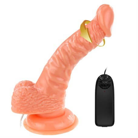 19 cm Gerçekçi Titreşimli Dildo Vibratör Penis - BDM8082