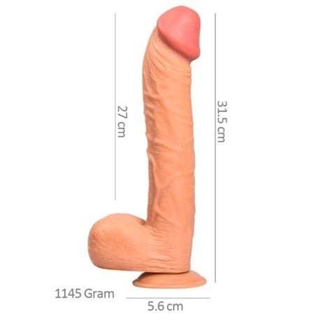 Belden Bağlamalı 31,5 cm Dev Boy Realistik Vantuzlu Dildo Penis - PX050B