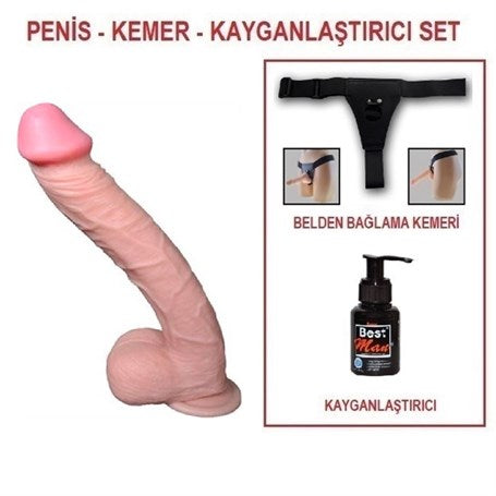 33 cm Belden Bağlamalı Realistik Dev Penis - Supremacy - U6016B