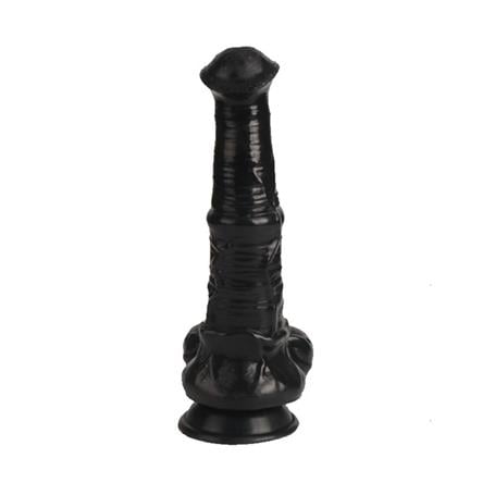 Belden Bağlamalı 33 cm Et Dokulu Gerçekçi Çift Katmanlı Sünnetsiz Silikon Zenci Penis - Horse Power 2 - BDM1582SB