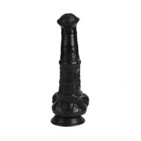 Belden Bağlamalı 33 cm Et Dokulu Gerçekçi Çift Katmanlı Sünnetsiz Silikon Zenci Penis - Horse Power 2 - BDM1582SB