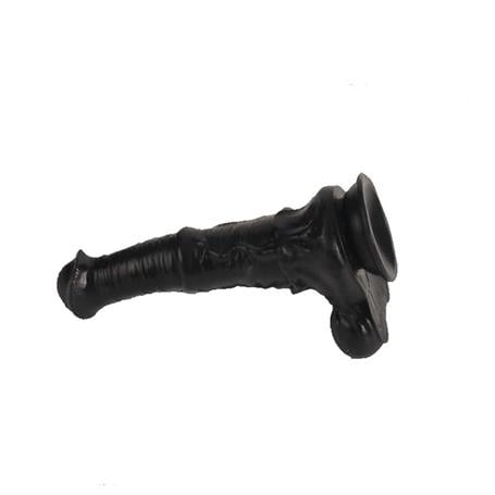 Belden Bağlamalı 33 cm Et Dokulu Gerçekçi Çift Katmanlı Sünnetsiz Silikon Zenci Penis - Horse Power 2 - BDM1582SB