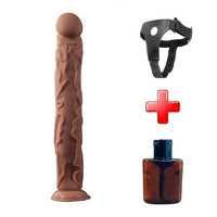 %15 İndirimli - 35 cm Belden Bağlamalı Gerçekçi Uzun & Kalın Dildo Penis - CA-BDM1141B