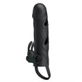 14 cm 2 cm Uzatmalı Titreşimli Klitoris Uyarıcılı Zenci Penis Kılıfı - BDM6216