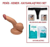 [FIRSAT] %10 İndirim – 13 cm Belden Bağlamalı Realistik Anal Vajinal Dildo Penis Set - CA-PX033B