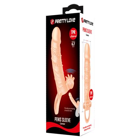 Connor 4 cm Dolgu Uzatmalı Titreşimli Penis Kılıfı Prezervatif Vibratör - BDM1270