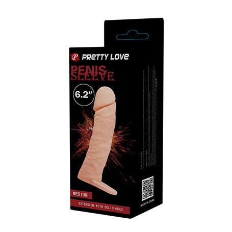 4 cm Dolgulu Realistik Uzatmalı Penis Kılıfı Dildo Ten Rengi Penis - B1215