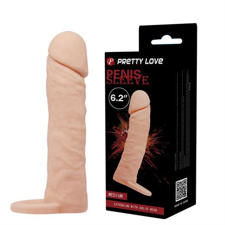 4 cm Dolgulu Realistik Uzatmalı Penis Kılıfı Dildo Ten Rengi Penis - B1215