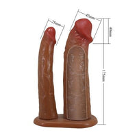 4 cm Uzatmalı Çiftli İçi Boş 17,5 cm Çatal Dildo Penis Kılıfı - Yairon - BDM1430