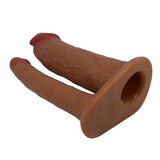 [DEV İNDİRİM] %25 İndirim – 4 cm Uzatmalı Çiftli İçi Boş 17,5 cm Çatal Dildo Penis Kılıfı - Yairon - CA-BDM1430