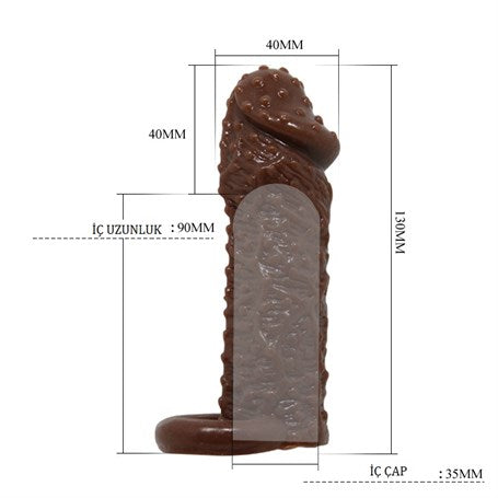 4 cm Uzatmalı Damarlı Penis Kılıfı - BDM1613