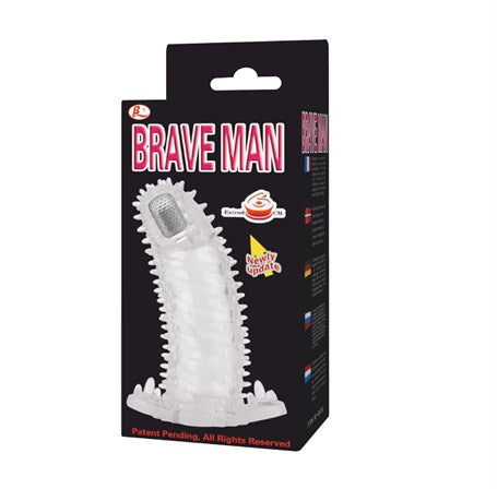 4 cm Uzatmalı Eğik Titreşimli Şeffaf Penis Kılıfı - CA-B1116