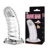 4 cm Uzatmalı Eğik Titreşimli Şeffaf Penis Kılıfı - CA-B1116