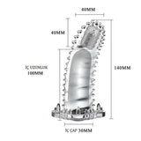 4 cm Uzatmalı Eğik Titreşimli Şeffaf Penis Kılıfı - CA-B1116