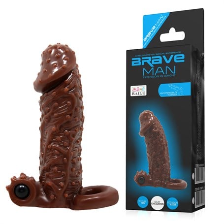 4 cm Uzatmalı Titreşimli Tırtıklı Penis Kılıfı - BDM1610