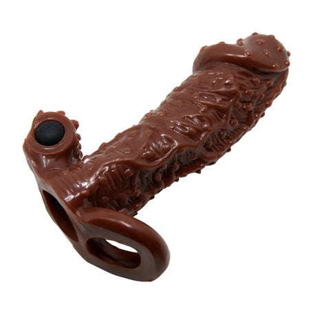 4 cm Uzatmalı Titreşimli Tırtıklı Penis Kılıfı - BDM1610