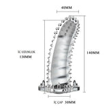 Klitoral Uyarıcılı Tırtıklı Şeffaf Penis Kılıfı - B1115