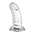 Klitoral Uyarıcılı Tırtıklı Şeffaf Penis Kılıfı - B1115