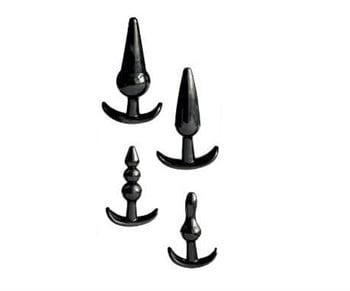 4 Parça Anal Plug Seti - Siyah - BDM122