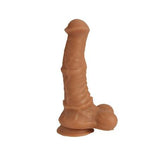Belden Bağlamalı 43 cm Et Dokulu Gerçekçi Çift Katmanlı Sünnetsiz Silikon Melez Penis - Horse Power 3 - BDM1583MB